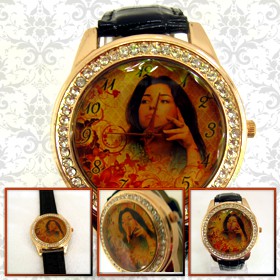 ceas elegant, personalizat, cadran cu cristale